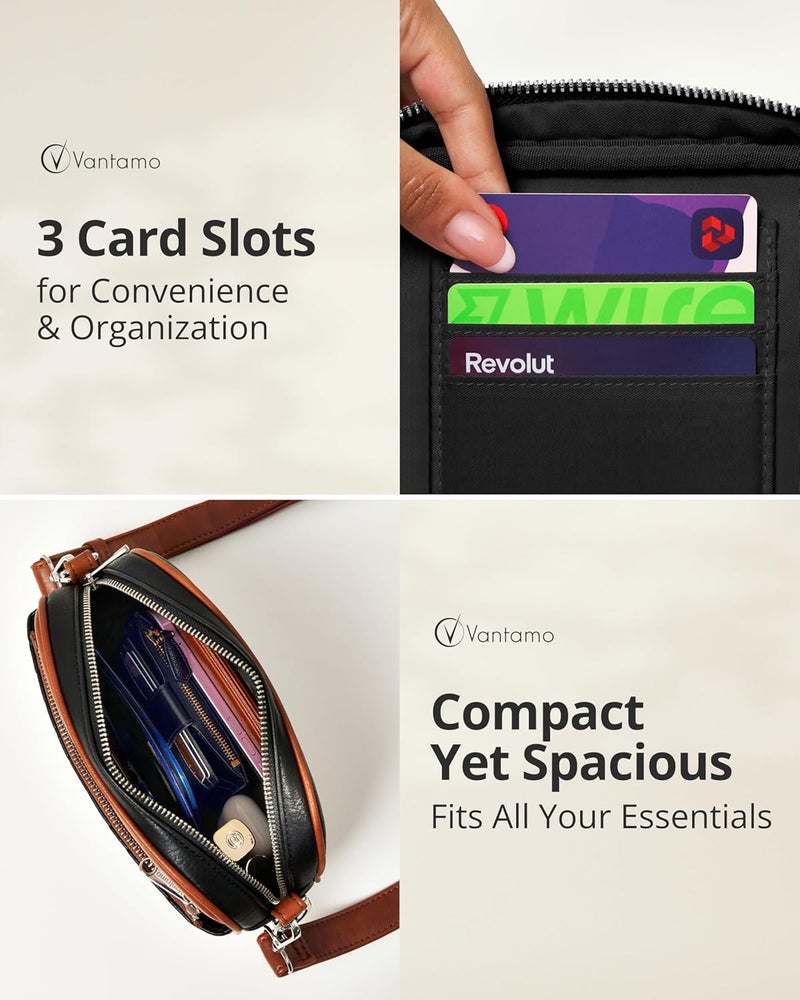 Vantamo Crossbody Bags For Women with Anti-Pickpocket Clip, Premium Purses for Women, Adjustable Strap Handbags & Gift Box - Image 3